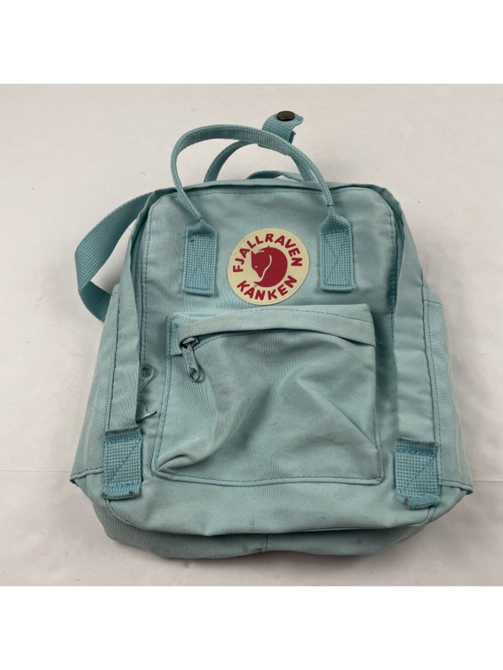 Fjallraven Kanken Mini Backpack Top Handle Side Pockets Light Blue Travel